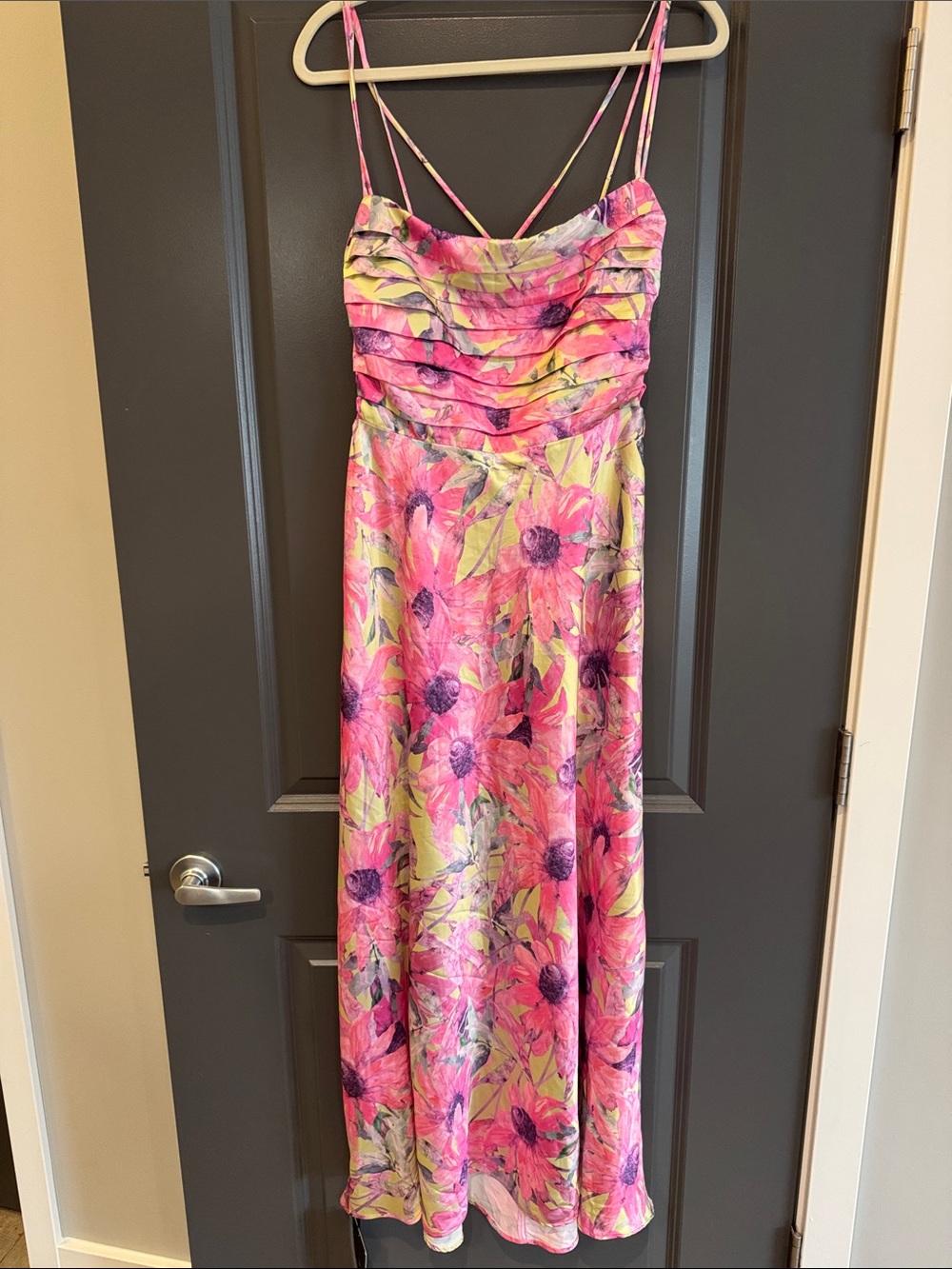 Show Me Your MuMu Pink Floral Lace-Up Maxi Dress